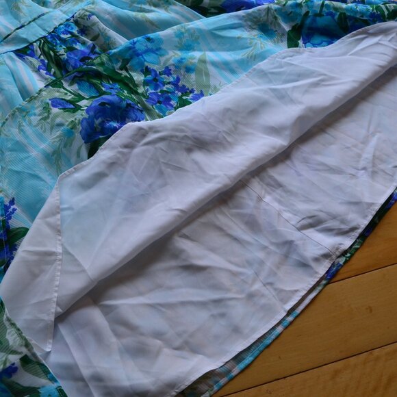 Talbots Floral Blue and Green Fit and Flare Dress Size 4P NWT - Picture 6 of 11